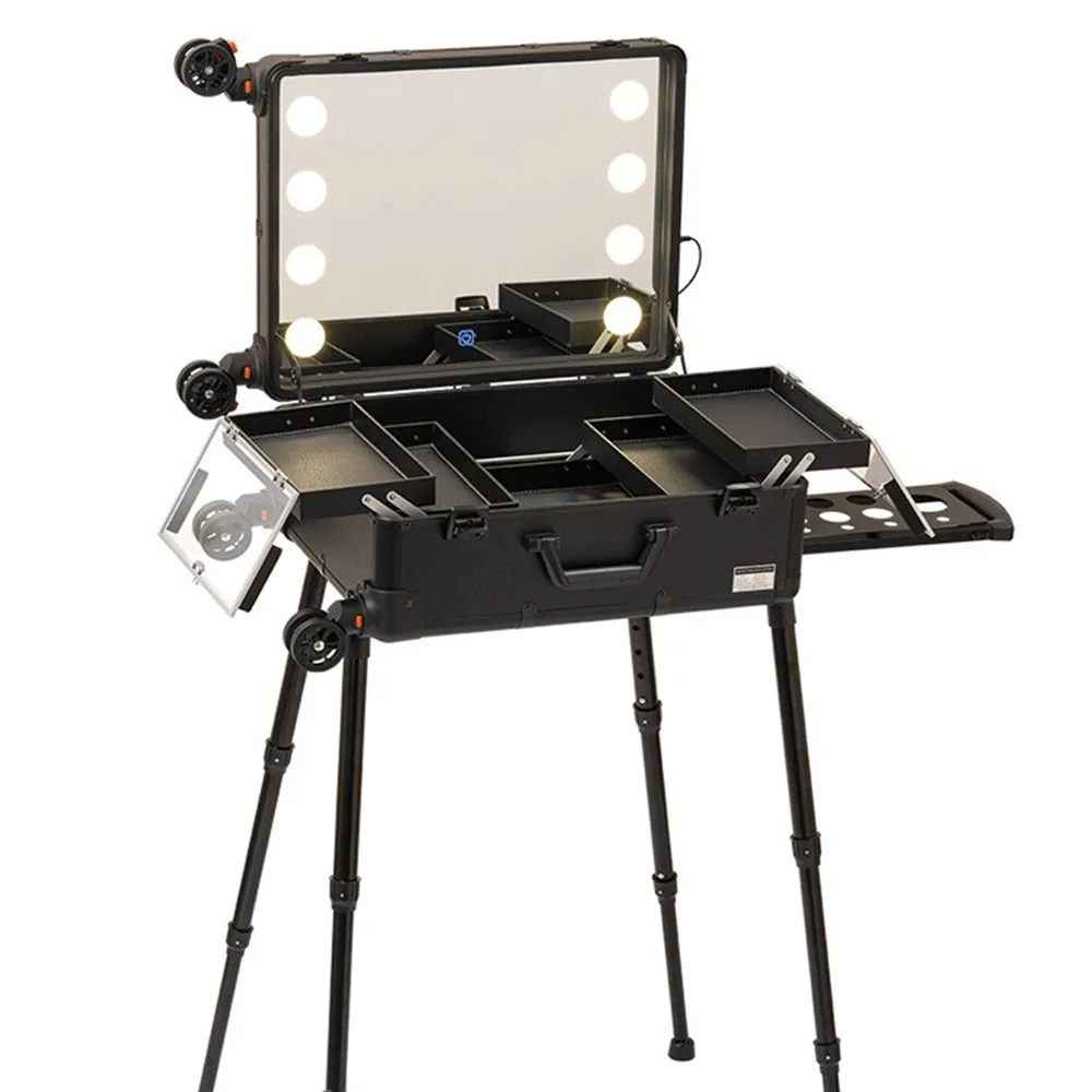 Beauty Makeup Trolley - 알루미늄 프레임 전문가용 롤링 스튜디오 메이크업