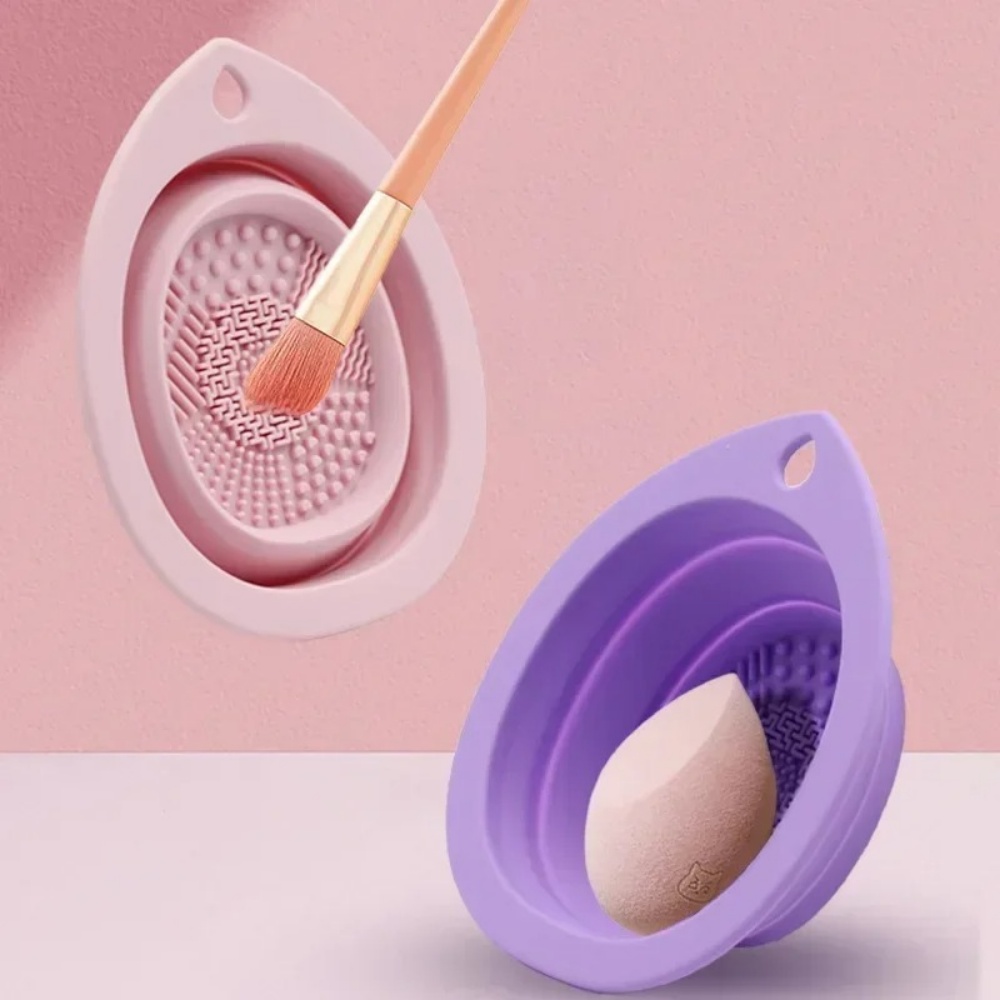 Makeup Brush Set - 실리콘 메이크업 브러쉬 청소 그릇 접이식