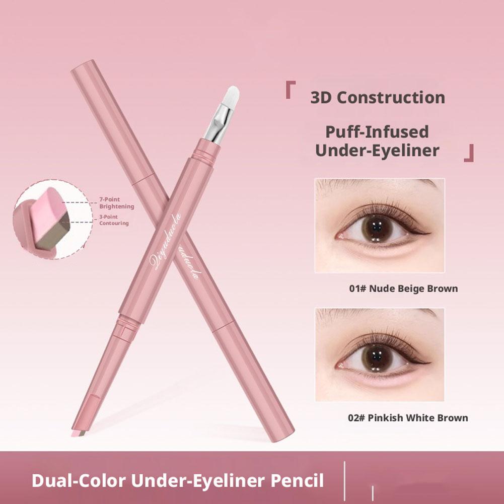 Makeup Brush Set - 투톤 에이교살 스틱 1개 휴대용 듀얼