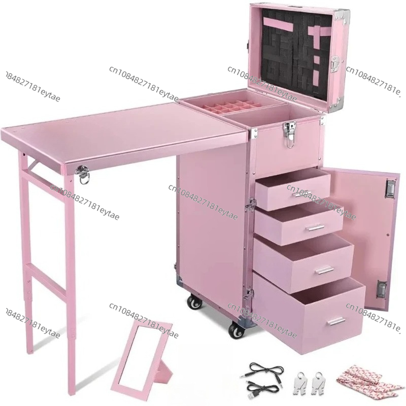 접이식 네일 테이블 메이크업 트레인 케이스 데스크 화장 - Beauty Makeup Trolley 리뷰 및 가격