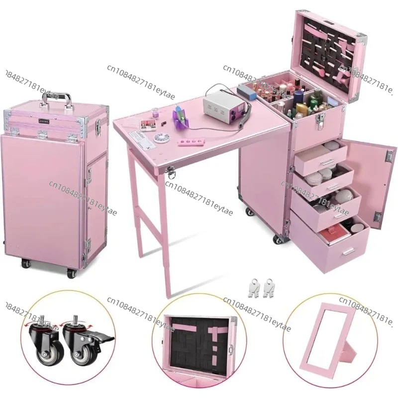접이식 네일 테이블 메이크업 트레인 케이스 데스크 화장 - Beauty Makeup Trolley 리뷰 및 가격