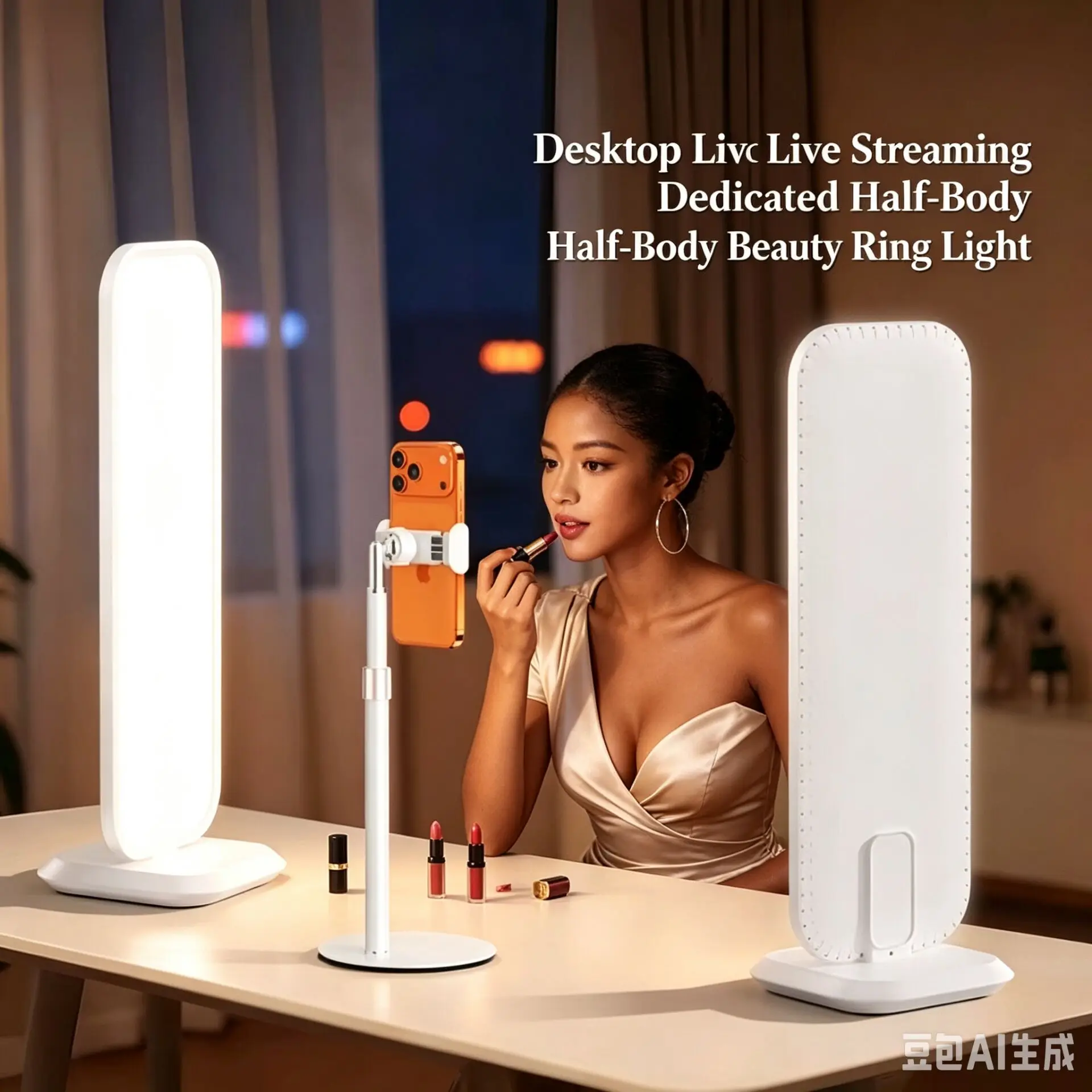 LED 데스크탑 하프 바디 필 라이트 2700-6500 - Beauty Makeup Video 리뷰 및 가격