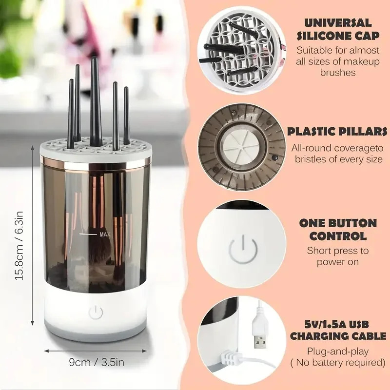USB 플러그 휴대용 전동 메이크업 브러쉬 클리너 (고 - Makeup Brush Set 리뷰 및 가격